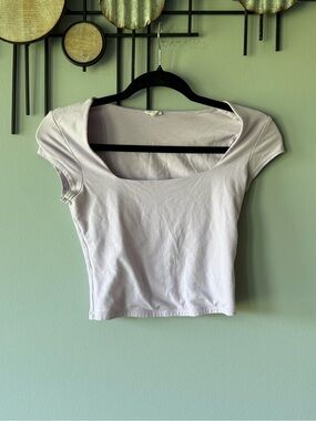 Garage Light Lavender Scoop Neck Crop Top